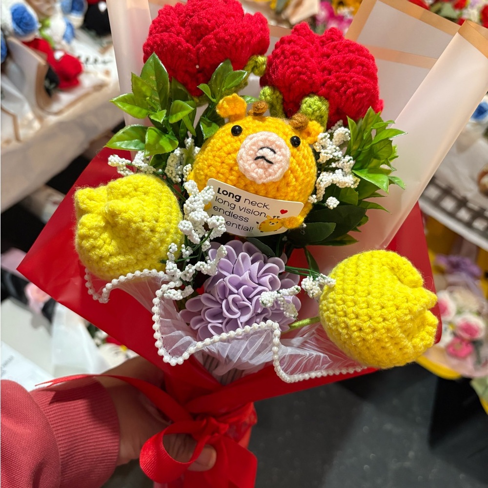 Colorful Crochet Animal Bouquet for Kids